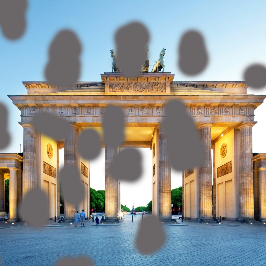 Brandenburger Tor mit vielen kleinen blinden Flecken. 